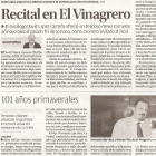 Recital en El Vinagrero - La Opinión 2011